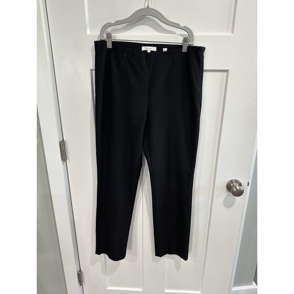 Vince Women’s Pants Sz L Classic Preppy Cropped Stretch Cotton Blend Split Hem